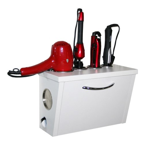 POJJO (VVB+) – Curling Iron, Blow Dryer, and Flat Iron Holder – Wall Mount – (White) [1-3″, 1-2.5″, 1-2″, 1-1.5″]