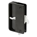 Slide-Co 12324 Screen Door Latch and Pull with Security Lock, Black Plastic