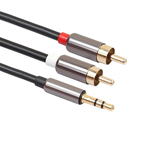 3.5 mm to 2 RCA Audio Cable 1m AUX Splitter Stereo Male to Male Adapter Cable Black