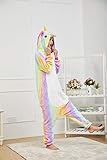 OLadydress Unisex Unicorn Costumes Pyjamas, Adult Women Men Animal Cosplay Onesie (S, Colored)