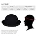 VBIGER Women Woolen Roll-up Brim Fedora Bowler Hat (Black)
