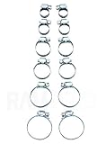 12Pc Assorted SMALL MEDIUM LARGE Hose Clamp Set Rust Resistant Zinc Plated PIPE CAR HOME
