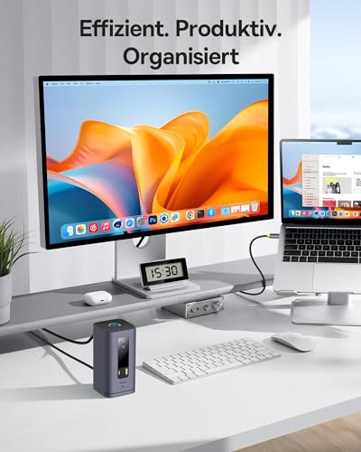 Baseus Spacemate 11 in 1 Displaylink Docking Station 3 Monitors Extension for MacOS, with Smart Display, 4K HDMI, 10Gbps USB-C/A, 100W PD, Ethernet, Audio, Displaylink Driver Required