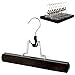 Clutter Mate - Set of 12 - Wood Pant Hangers with Locking Bar, Premium Dark Walnut Finish for Pants and Slacks