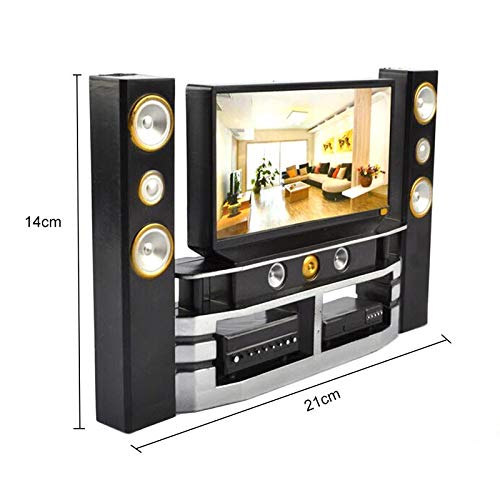 Kangkangk Mini HI-FI TV Speaker Home Theater Cabinet Set Combo Dollhouse Furniture Accessories for Kids Christmas Birthday Xmas Toy