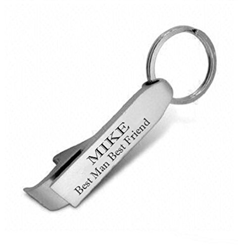 Personalized Satin Bottle Opener Keychain 5 Words Engraved FREE Key Chain Ring