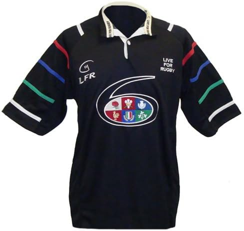 Negro Naciones Camiseta de Rugby Transpirable 6: Amazon.es: Ropa y accesorios