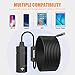 IWOBAC Semi-Rigid WiFi Endoscope, 5.0 Megapixels HD 1944P Wireless Borescope, 7.4mm IP67 Waterproof Inspection Snake Camera for Android and iOS Smartphone, iPhone, Samsung, Tablet -Black with 2250mAh