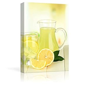 Canvas Prints Wall Art - Delicious Lemonade on Table on Light Background | Modern Wall Decor/Home Decoration Stretched Gallery Canvas Wrap Giclee Print. Ready to Hang - 12" x 18"