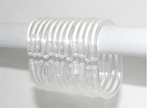 BUYBUYMALL 24 pcs Clear Shower Curtain Hooks Rings