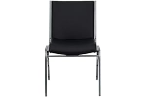 Flash Furniture Hercules Series Heavy Duty Stack Chair, Set of 1, Black Vinyl