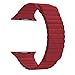Apple Watch Band 38mm, BRG Leather Loop with Adjustable Magnetic Closure iWatch Band Replacement Strap for Apple Watch Series 1 Series 2 Sport and Edition 38mm Medium - Red