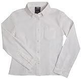 French Toast Long Sleeve Oxford Blouse With Darts Girls White 8