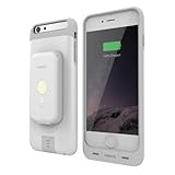 iPhone 6/6S Plus Stack Pack (White) - Magnetic Wireless Charging Receiver Case, Removeable Battery Pack, Wall Charger