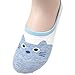 Sockstheway Womens Cute Anti-Slip No Show Socks, Cat Low Cut Liners (3P, Blue)