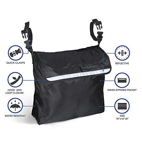Wheelchair Bag, Womdee Travel Storage Tote, Great Accessory Pack for Your Mobility Devices, Fits Most Scooters, Walkers, Rollators - Manual, Powered Or Electric Wheelchairs