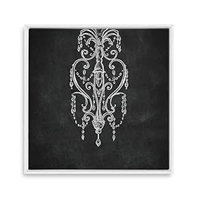 Framed Canvas Wall Art for Living Room, Bedroom Chandelier Silhouette XI Canvas Prints for Home Decoration Ready to Hang - 16x16 inches