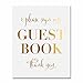 Guest Book Gold Foil Poster Sign Art Print Wedding Reception Seating Signage Bridal Shower Brunch & Bubbly Poster Decor 8 inches x 10 inches E18