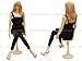(PS-G6+1 Free Wig) Plastic Female Mannequin Skin Color Sitting Pose, Comes with Stool. Height: 18