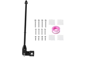 Aochuang Foldable Flagpole Holder for 1/2in Luggage Rack for Harley Touring Spring Honda Goldwing Fold Down 90 Degree Bracket Flag Mount Kit Black