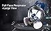 Holulo Organic Vapor Full Face Safety Respirator Mask Respiratory Protection Gas Masks Paint  Chemical Formaldehyde Anti Virus Full w/Activated Carbon Respirator