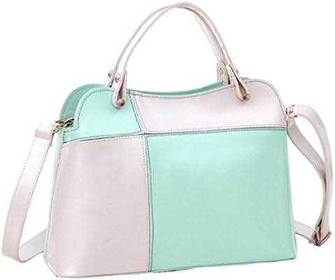 Sugawin Women's Retro PU Faux Green Leather Handbag Compartment Magnetic Snap Purse