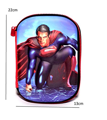 Priceless Deals Super Man Print Trendy Silicon Water Proof Multi Purpose Storage Box Holder 3D Pencil Case Pencil Box for Boys/Girls/Kids Pencil Case