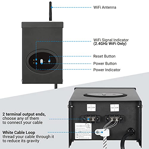 DEWENWILS 120W Smart WiFi Low Voltage Transformer, Schedule and Timer