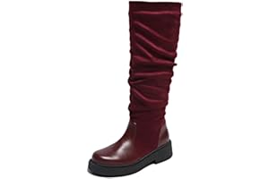 CARLKARIDA Women's Fashionable Chunky Heel Riding Boots with Side Zipper -Durable & Stylish