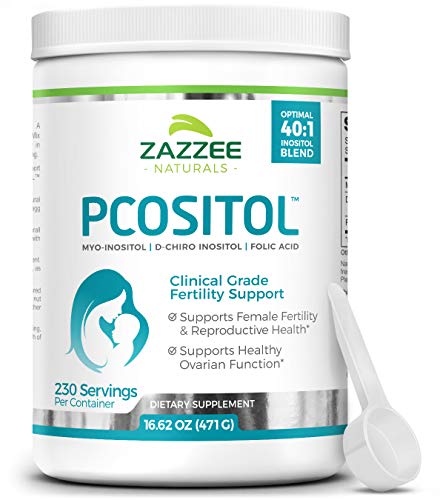 PCOSITOL Powder for PCOS | 230 Servings | Ideal 40:1 Ratio | Includes Exact Dosage Scoop | Myo-Inositol, D-Chiro-Inositol and Folic Acid Blend | Vegan | All Natural | Potent PCOS and Fertility Support