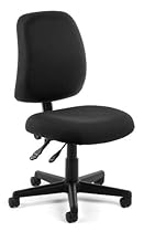 OFM Posture Series Upholstered Armless Swivel Task Chair, Black