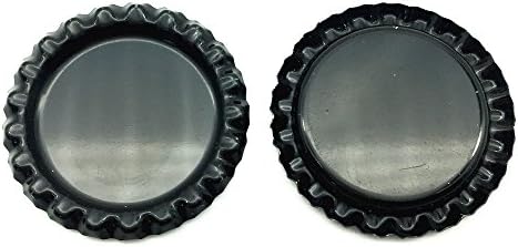 HAWORTHS 20 PCS Flat Decorative Bottle CaP Craft Bottle Stickers Double Sideds Printed for Hair Bows, DIY Pendants or Craft ScraPbooks black