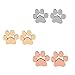 T-PERFECT LIFE 3 Pairs Cute Cat Dog Paw Studs Earrings Dog Lovers Jewelry