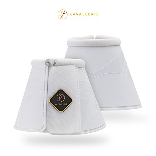 Kavallerie Classic Anti-Spin Bell Boots, Overreaching Protection, Durable with Secure Fit, Perfect for Cross Country, Hunting, Jumping and Exercises-XL-White - Thumbnail 5