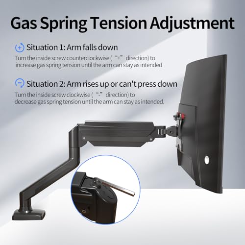 suptek MD01A Monitor Stand for 13-32" LED LCD Screen up to 9 kg Monitor Arm with Gas Spring Tilt Swivel and Height Adjustable 360° Swivel VESA 75 x 75/100 x 100 mm
