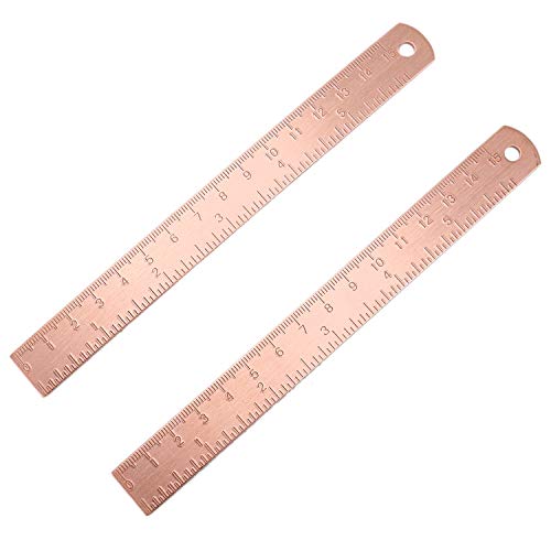 Pomeat 6 Inch Brass Ruler Rose Gold Durable Ruler Good for Journal, Planner and Diaries