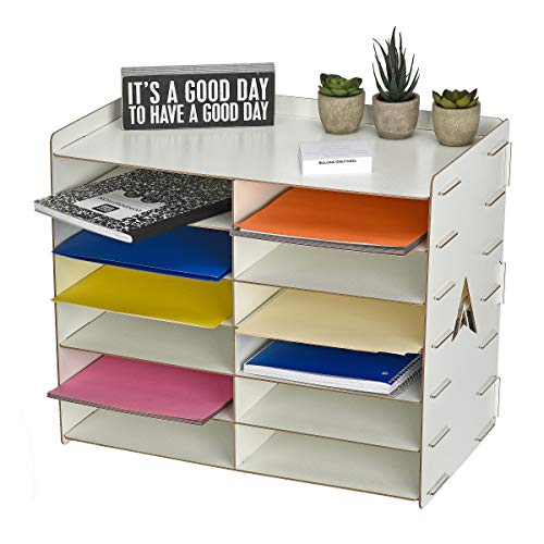 Adir Wood Paper Storage Organizer Construction Paper Storage