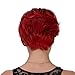 Short Cap-Less Ombre Synthetic Fluffy Curly Wavy Women's Party Wig, Red
