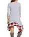 ACEVOG Women Irregular Hem Long Sleeve Plaid Loose Shirt Dress Top Gray XXL