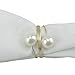 Elinq Set of 12 Imitation Pearls Napkin Rings for Wedding, Party, Holiday, Dinner Decor(Gold)