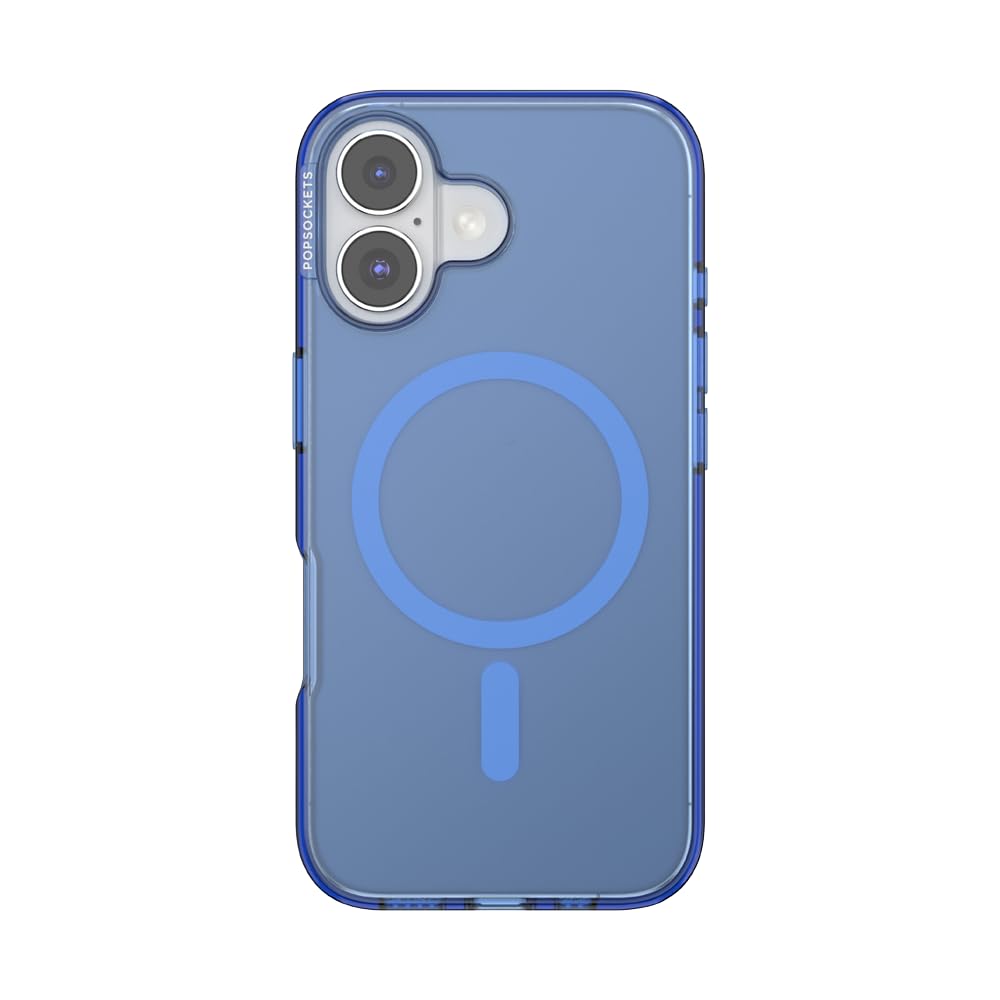 PopSockets iPhone 16 Phone Case with MagSafe, Wireless Charging Compatible, Light Blue - Vermeer Blue Image
