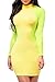 PinkWind Women's Sexy Sheer Mesh Long Sleeves Bodycon Stretch Mini Club Dress