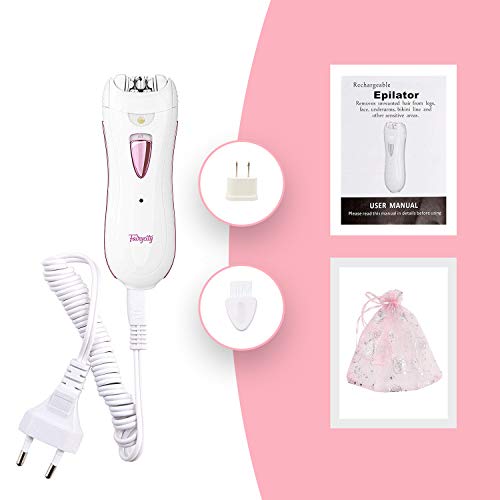 Electric Hair Removal Epilator for Women - Rechargeable Cordless Lady Depilatory Machine for Removing Shaving Hair From Legs Underarms Armpit Bikini Facial Chin Lips - Teens Girls Hair Remover Tweezer
