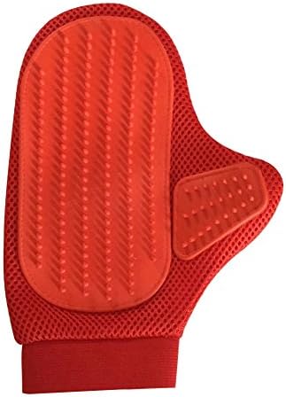 NeighborClub Pet Grooming Glove Deshedding Brush with Rubber Tips Hair Removal Mitt Massage Bathing Glove for Dog