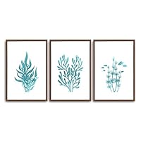 3 Piece Framed Canvas Wall Art Simple Seabed Elements Canvas Prints Home Artwork Decoration for Living Room,Bedroom - 16