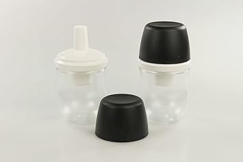 TUPPERWARE Allegra Zuckerstreuer 300 ml weiß schwarz (2) Zuckerhut Zucker sugar P 24488