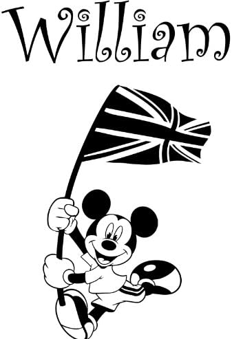 Mickey mouse with your chosen name 60 cm x 40 cm Choose colour 18 colours in stock Childs Disney, union jack, flag, Any Name, Personalised Name, Bedroom, Children Room Stickers, Car vinyl, Windows and Wall Sticker, Wall Windows Art, Decals, Ornament Vinyl Sticker ThatVinylPlace