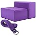 REEHUT Yoga Blocks (2 PC) and Metal D Ring Yoga Strap(1 PC) Combo Set, 9″ x 6″ x 4″High Density EVA Foam Block to Support and Deepen Poses, 8FT Yoga Belt for Stretching, General Fitness(Purple New)thumb 3