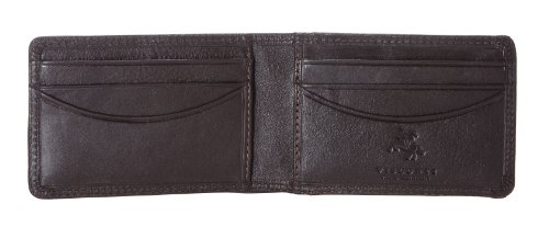 Visconti HT16 Mens Classic Style Thin Soft Leather Small Bifold ID Wallet with Money Clip (Brown)
