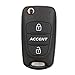 Keyecu Replacement Folding Remote Key Shell for Hyundai Accent Case Fob 3B Uncut Blade